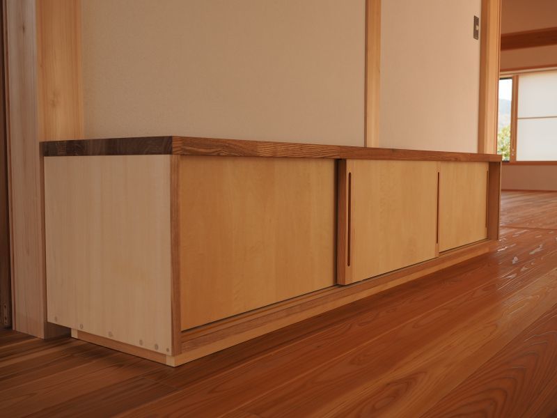 シナランバーテレビボード斜め